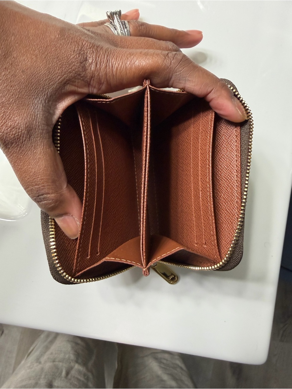 Louis Vuitton Brown Monogram Zip Card & Key Pouch - Picture 9 of 11